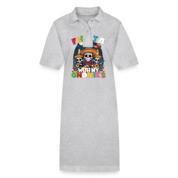 Gnomen Zwergen Fiesta Lustiger Feiertag Spruch - Stanley/Stella Frauen Bio-Polokleid PAIGER - Grau meliert - Vorne