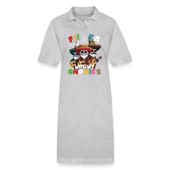 Drôle de Gnomes Fiesta Vacances Mexicaines - Robe polo bio PAIGER Stanley/Stella Femme - gris chiné - Devant