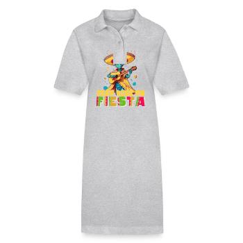 Ici pour Fiesta drôle de dicton mexicain - Robe polo bio PAIGER Stanley/Stella Femme - gris chiné - Devant