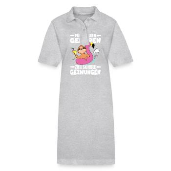 Für Ferien Geboren Zur Schule Gezwungen - Stanley/Stella Frauen Bio-Polokleid PAIGER - Grau meliert - Vorne