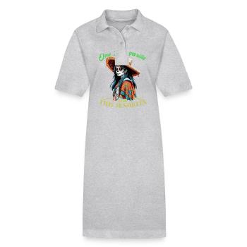 Design amusant de Margarita pour Cinco de Mayo - Robe polo bio PAIGER Stanley/Stella Femme - gris chiné - Devant
