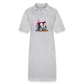 Schläfriger Pinguin im Schlafanzug - Stanley/Stella Frauen Bio-Polokleid PAIGER - Grau meliert - Vorne