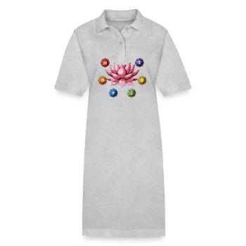 Zen-Lotus-Chakra-Symbole - Stanley/Stella Frauen Bio-Polokleid PAIGER - Grau meliert - Vorne