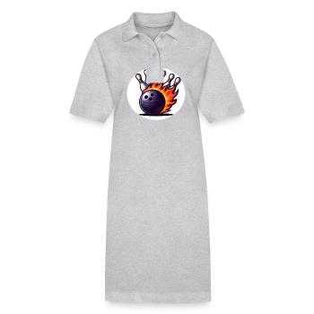 Boule de bowling en feu - Robe polo bio PAIGER Stanley/Stella Femme - gris chiné - Devant