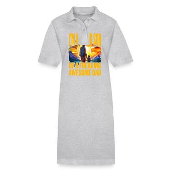 Je suis le fier fils d’un père génial - Robe polo bio PAIGER Stanley/Stella Femme - gris chiné - Devant