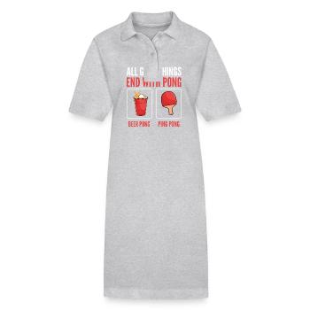 Beer Pong Beer Pong - Stanley/Stella PAIGER Organic Women’s Polo Dress - heather grey - Front