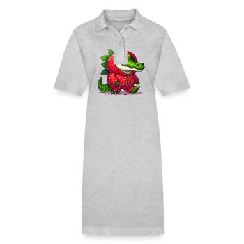 Crocodile en costume de fraise - Robe polo bio PAIGER Stanley/Stella Femme - gris chiné - Devant
