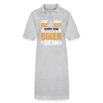 Biker Motorrad Motorradfahrer Zweirad Biker Spruch - Stanley/Stella Frauen Bio-Polokleid PAIGER - Grau meliert - Vorne