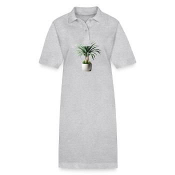 Dracaena-Pflanze im Topf - Stanley/Stella Frauen Bio-Polokleid PAIGER - Grau meliert - Vorne