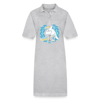 Möwe Möwen Seefahrer Seemänner Lorbeer Matrose - Stanley/Stella Frauen Bio-Polokleid PAIGER - Grau meliert - Vorne