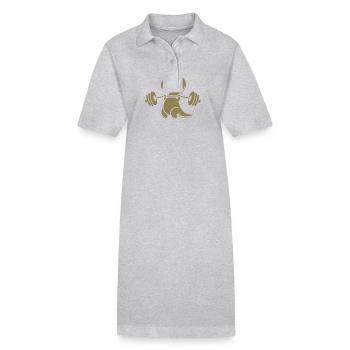 T-Rex mit Hantel Workout - Stanley/Stella Frauen Bio-Polokleid PAIGER - Grau meliert - Vorne