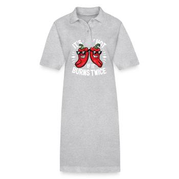 Es ist nur scharf, wenn es zweimal brennt Scharfes Essen Pfeffer - Stanley/Stella Frauen Bio-Polokleid PAIGER - Grau meliert - Vorne