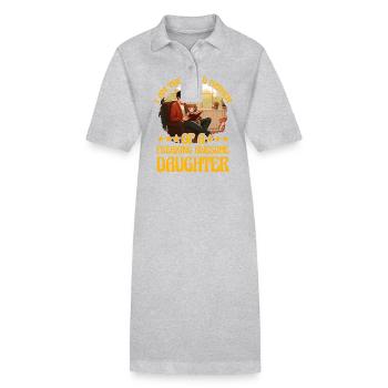 Je suis le fier père d’une fille géniale - Robe polo bio PAIGER Stanley/Stella Femme - gris chiné - Devant