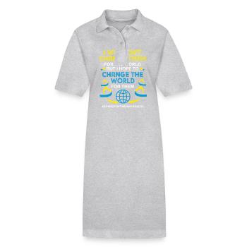 Down syndrome - Stanley/Stella PAIGER Organic Women’s Polo Dress - heather grey - Front
