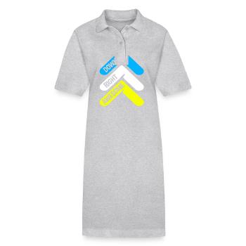 Down syndrome - Stanley/Stella PAIGER Organic Women’s Polo Dress - heather grey - Front