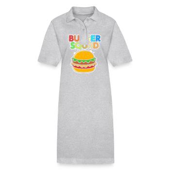 Cheeseburger Burger - Stanley/Stella Frauen Bio-Polokleid PAIGER - Grau meliert - Vorne