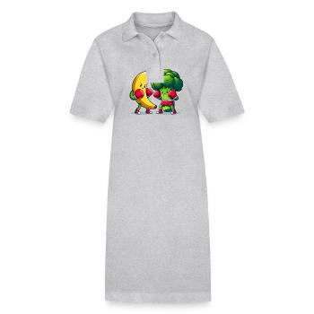Banane vs Brokkoli Boxkampf - Stanley/Stella Frauen Bio-Polokleid PAIGER - Grau meliert - Vorne