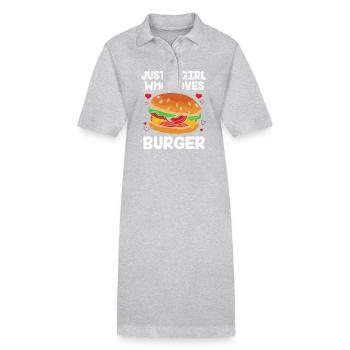 Cheeseburger Burger - Stanley/Stella Frauen Bio-Polokleid PAIGER - Grau meliert - Vorne