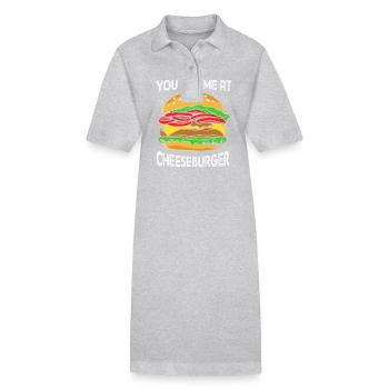 Cheeseburger Burger - Stanley/Stella Frauen Bio-Polokleid PAIGER - Grau meliert - Vorne
