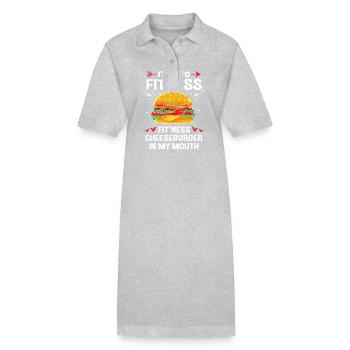 Cheeseburger Burger - Stanley/Stella Frauen Bio-Polokleid PAIGER - Grau meliert - Vorne