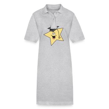 Stern Sternchen Schlau klug Studiert Student - Stanley/Stella Frauen Bio-Polokleid PAIGER - Grau meliert - Vorne