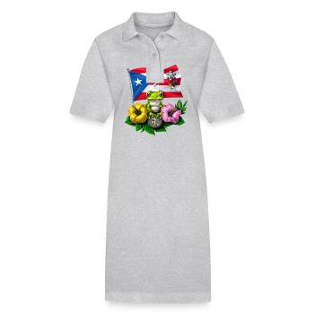 Porto Rico Drapeau Boricua - Robe polo bio PAIGER Stanley/Stella Femme - gris chiné - Devant
