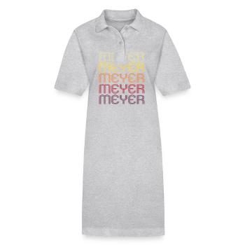 Cadeau de nom de famille rétro Meyer - Robe polo bio PAIGER Stanley/Stella Femme - gris chiné - Devant