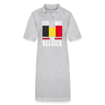 Belge Belgique - Robe polo bio PAIGER Stanley/Stella Femme - gris chiné - Devant