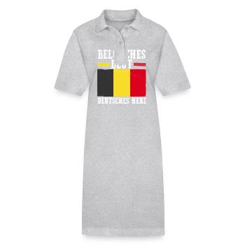 Belge Belge Allemand Cœur Belgique - Robe polo bio PAIGER Stanley/Stella Femme - gris chiné - Devant