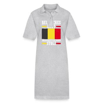Belge Belgique - Robe polo bio PAIGER Stanley/Stella Femme - gris chiné - Devant