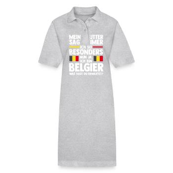 Belge Belgique - Robe polo bio PAIGER Stanley/Stella Femme - gris chiné - Devant