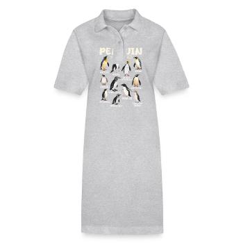 Penguin Penguins Animals of the World Penguin Love - Stanley/Stella PAIGER Organic Women’s Polo Dress - heather grey - Front