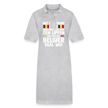 Belge Belgique - Robe polo bio PAIGER Stanley/Stella Femme - gris chiné - Devant
