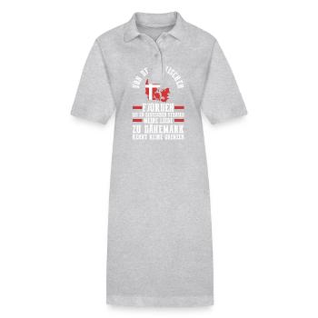 Danois Danemark - Robe polo bio PAIGER Stanley/Stella Femme - gris chiné - Devant