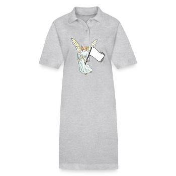 Ange Monde Paix Drapeau Paix - Robe polo bio PAIGER Stanley/Stella Femme - gris chiné - Devant
