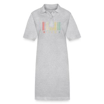 Meyer Familienname Balkencode Barcode Geschenk - Stanley/Stella Frauen Bio-Polokleid PAIGER - Grau meliert - Vorne