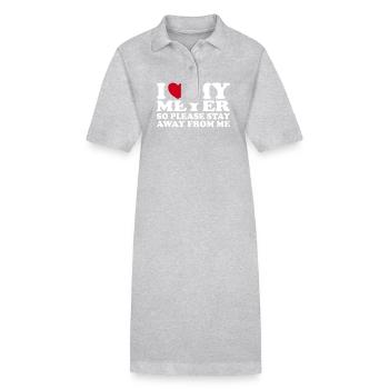 Ich Liebe Meyer Herz Familienname Geschenk - Stanley/Stella Frauen Bio-Polokleid PAIGER - Grau meliert - Vorne