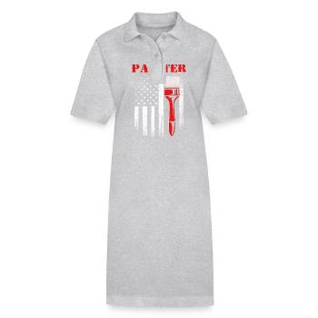 Painter - Stanley/Stella PAIGER Organic Women’s Polo Dress - heather grey - Front