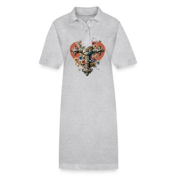 Croix Crucifix Halloween Croix Croix - Robe polo bio PAIGER Stanley/Stella Femme - gris chiné - Devant