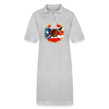 Tournesol de Porto Rico - Robe polo bio PAIGER Stanley/Stella Femme - gris chiné - Devant
