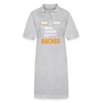 Bäcker Beziehungsstatus Back Backwaren Backen - Stanley/Stella Frauen Bio-Polokleid PAIGER - Grau meliert - Vorne