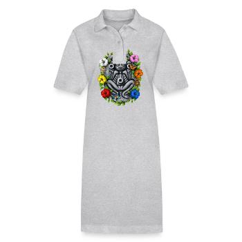 Déesse Taino Boricua Atabey - Robe polo bio PAIGER Stanley/Stella Femme - gris chiné - Devant