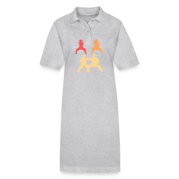 Karate Selbstverteidigung - Stanley/Stella Frauen Bio-Polokleid PAIGER - Grau meliert - Vorne