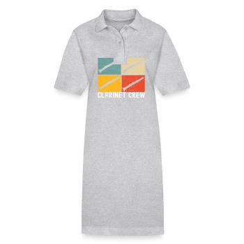 Klarinette Blasinstrument Klarinettenspieler - Stanley/Stella Frauen Bio-Polokleid PAIGER - Grau meliert - Vorne