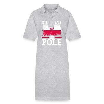 Polonais Pologne - Robe polo bio PAIGER Stanley/Stella Femme - gris chiné - Devant