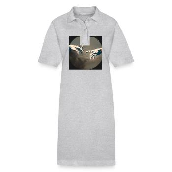 Die entstehung Adams Joint Cannabis 420 Weed Kiffe - Stanley/Stella Frauen Bio-Polokleid PAIGER - Grau meliert - Vorne