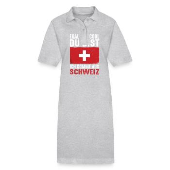 Schweizer Schweiz - Stanley/Stella Frauen Bio-Polokleid PAIGER - Grau meliert - Vorne