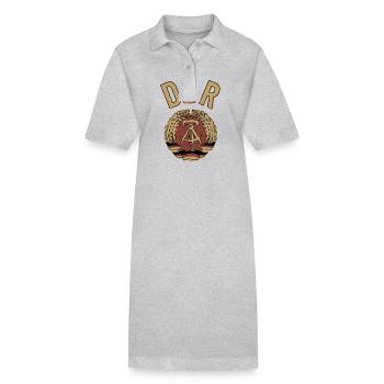 DDR, Osten, Ossi Geschenk - Stanley/Stella Frauen Bio-Polokleid PAIGER - Grau meliert - Vorne