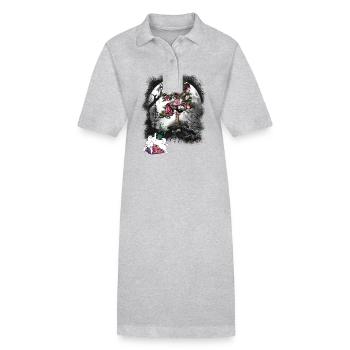 Bunny Bunnies Animaux de la forêt Nature Nature Amoureux de la nature - Robe polo bio PAIGER Stanley/Stella Femme - gris chiné - Devant