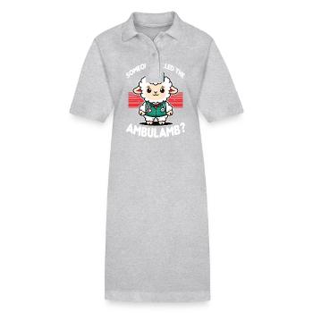 Ambulamb Lamm Schaf Krankenschwester Krankenwagen Arzt Paramed - Stanley/Stella Frauen Bio-Polokleid PAIGER - Grau meliert - Vorne